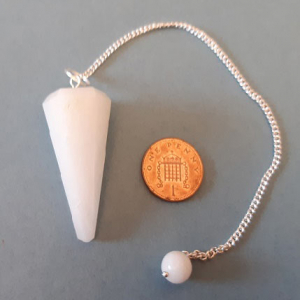 White Onyx Gemstone Pendulum with chain